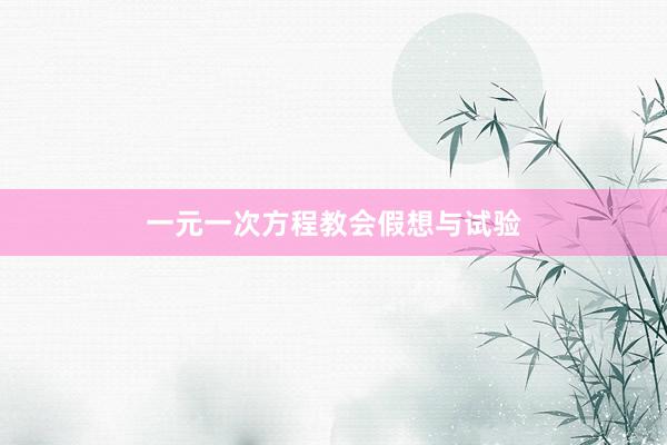 一元一次方程教会假想与试验
